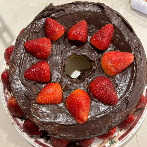 Chocolate Cake with Strawberries